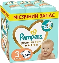 Духи, Парфюмерия, косметика Подгузники Premium Care 3 (6-10 кг), 200 шт. - Pampers