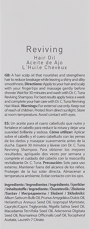 Масло для восстановления волос - Farmasi Dr.C.Tuna Reviving Hair Oil — фото N3