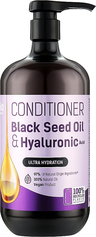 Кондиционер для волос "Ультраувлажнение" - Bio Naturell Black Seed Oil & Hyaluronic Acid Conditioner — фото N1
