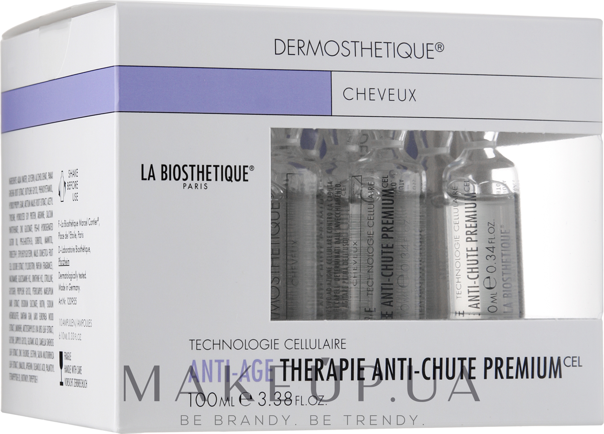 Клеточно-активный интенсивный уход против выпадения и истончения волос - La Biosthetique Dermosthetique Therapie Anti-Chute Premium — фото 10x10ml
