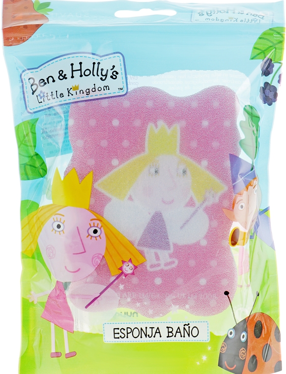 Мочалка банная детская, Princess Holly, розовая в горошек - Suavipiel Ben & Holly's Bath Sponge — фото N1