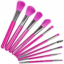 Набор неоново-розовых кистей для макияжа, 10 шт. - Beauty Design  — фото N1