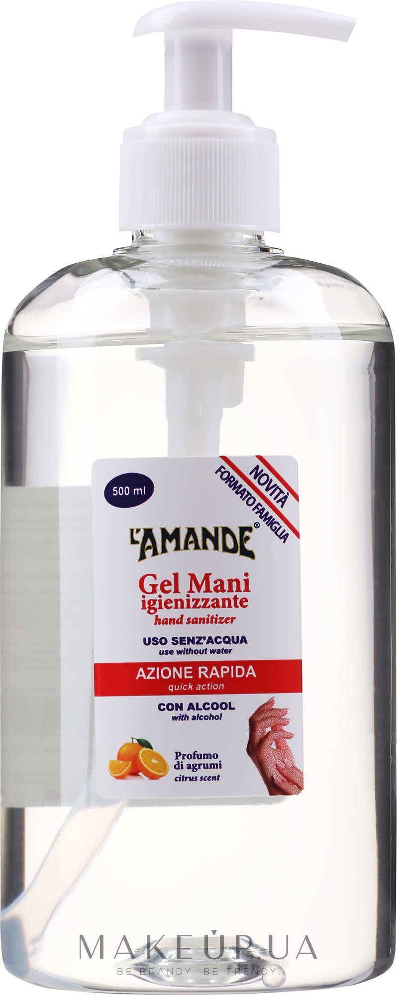 Дезінфікувальний гель для рук з ароматом цитрусових - L'Amande Citrus Scent Hand Sanitizer Gel — фото 500ml