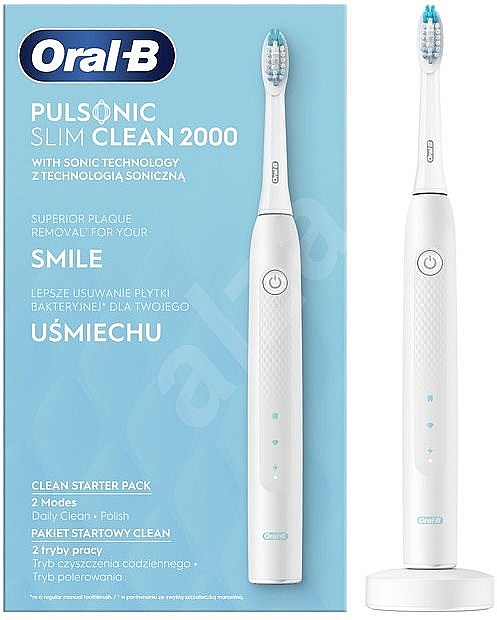 Электрическая зубная щетка - Oral-B Pulsonic Slim Clean 2000 White — фото N2