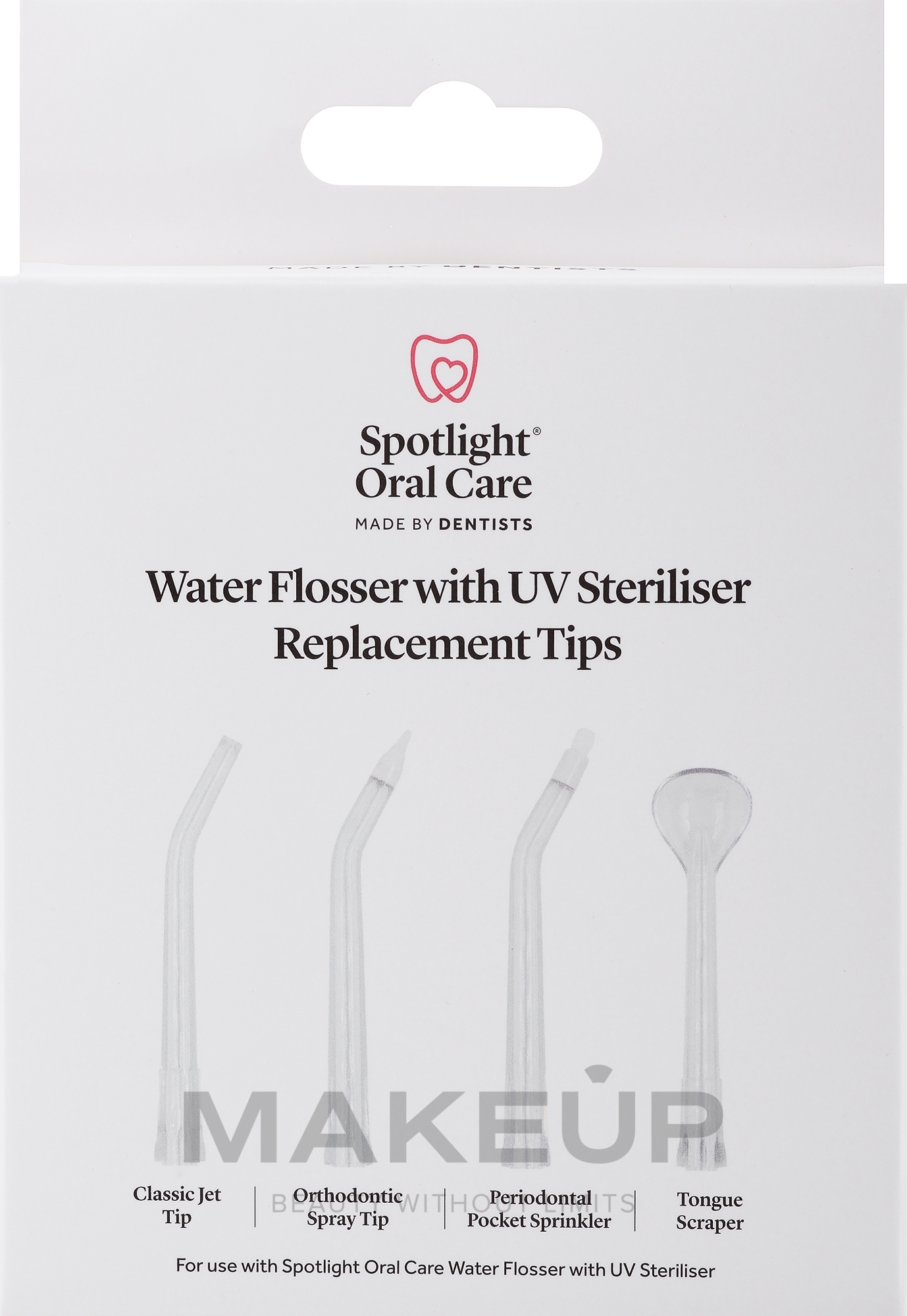 Сменные насадки для ирригатора - Spotlight Oral Care Water Flosser With UV Steriliser Replacement Tips — фото 4шт