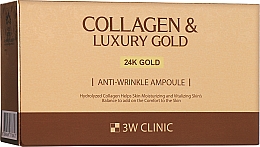 Парфумерія, косметика Антивікова сироватка для обличчя із золотом і колагеном - 3w Clinic Collagen & Luxury Gold Anti-Wrinkle Ampoule