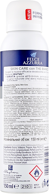 Дезодорант-антиперспирант - Felce Azzurra Deo Deo Spray Skin Care — фото N2