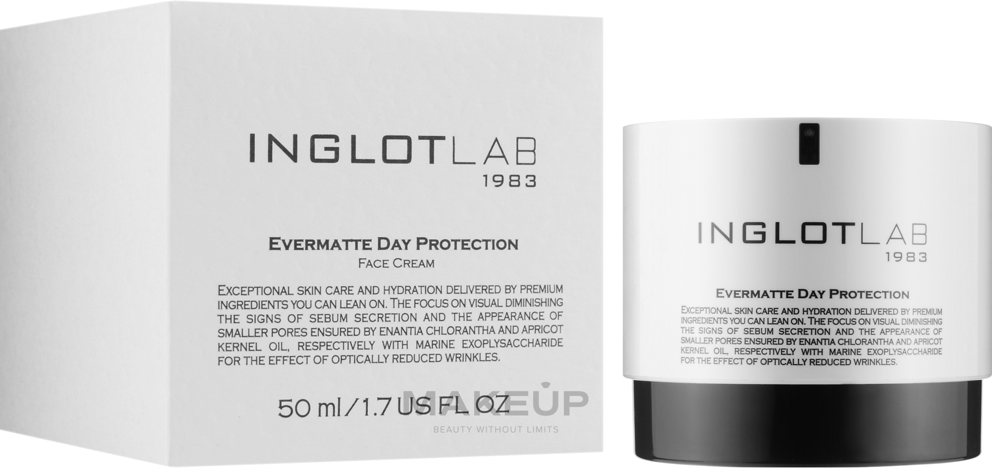 Матувальний денний захисний крем - Inglot Lab Evermatte Day Protection Face Cream — фото 50ml