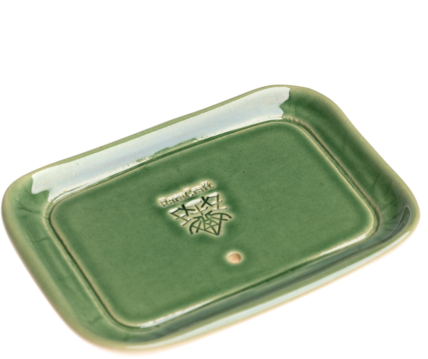 Мыльница керамическая, зеленая - RareCraft Soap Dish Green — фото N2