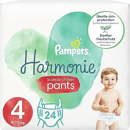 Подгузники-трусики Harmonie Nappy Pants Размер 4 (9-15 кг), 24 шт - Pampers — фото N1