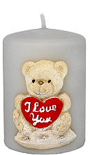 Декоративная свеча "Тедди", 7х14 см, серая - Artman — фото N1