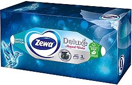 Салфетки косметические трехслойные, синяя упаковка, 90шт - Zewa Deluxe — фото N1