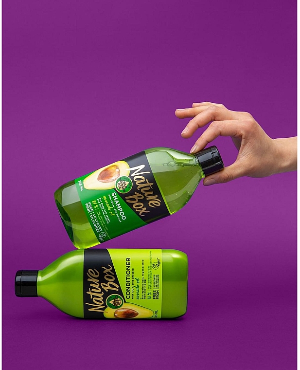 Бальзам для відновлення волосся та проти посічених кінчиків з олією авокадо холодного віджиму - Nature Box Repair Vegan Conditioner With Cold Pressed Avocado Oil — фото N3