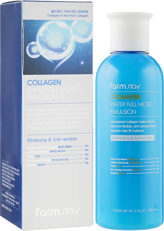 Зволожувальна емульсія для обличчя - FarmStay Collagen Water Full Moist Emulsion — фото N1