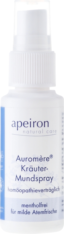 Гомеопатичний спрей для порожнини рота - Apeiron Auromere Herbal Homeopathic Oral Spray — фото N1