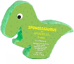 Дитяча пінна багаторазова губка для душу «Ті-Рекс» - Spongelle Spongeasaurus T-Rex Body Wash Infused Buffer — фото N2