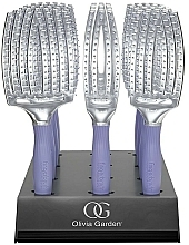 Парфумерія, косметика Набір - Olivia Garden Fingerbrush Paddle Hair Brush Display