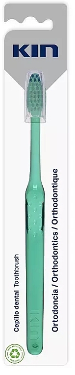 Зубна щітка ортодонтична, бірюзова - Kin Orthodontics Toothbrush — фото N1