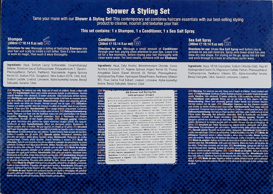 Набор - The Bluebeards Revenge Shower & Styling Set (h/spray/300ml + shm/300ml + cond/300ml) — фото N3