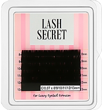 Накладные ресницы, черные, микс, 6 линий (0.07, C, (8-13)) - Lash Secret — фото N1