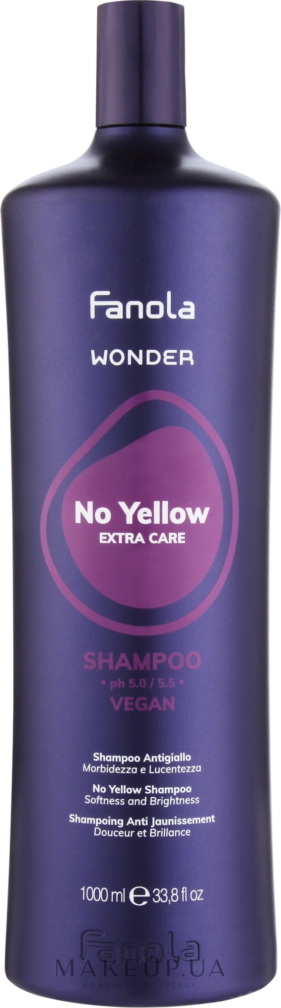 Шампунь антижелтый для волос - Fanola Wonder No Yellow Extra Care Shampoo — фото 1000ml