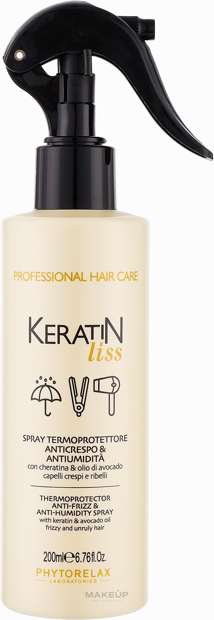 Термозахист водостійкий для розгладження волосся - Phytorelax Laboratories Keratin Liss Anti-Frizz & Anti-Humidity — фото 200ml