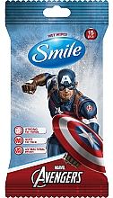 Вологі серветки "Marvel" Капітан Америка, 15 шт. - Smile Ukraine Marvel — фото N1