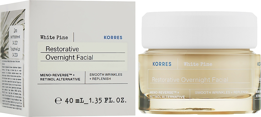 Ночной крем для восстановления объема - Korres White Pine Restorative Overnight Facial — фото N2