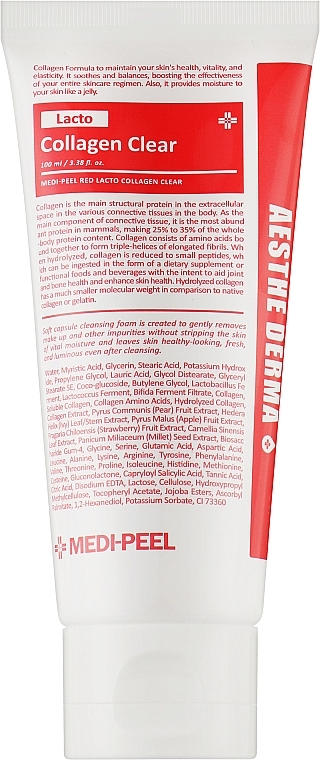 Очищающая пенка для умывания с коллагеном - MEDIPEEL Red Lacto Collagen Clear — фото N1