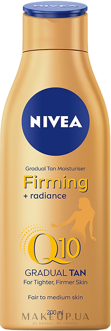 Зволожуючий лосьйон "Пружність та сяяння шкіри" - NIVEA Q10 Firming + Radiance Gradual Tan Moisturiser — фото 200ml