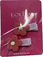 Заколка для волос с цветком, красная - Lolita Accessories  — фото N1