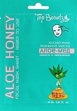 Тканинна маска для обличчя, "Алое-мед"- Top Beauty Aloe Honey Facial Mask Sheet — фото N1