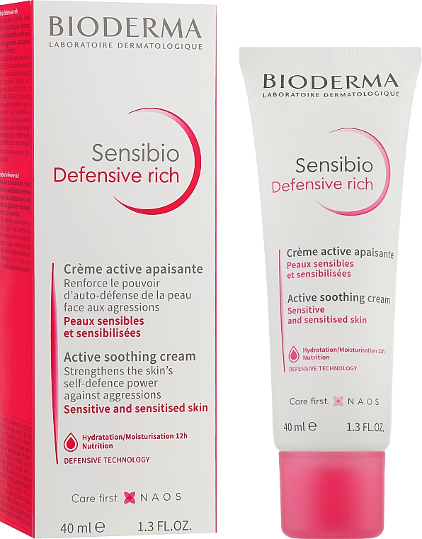Заспокійливий крем для обличчя - Bioderma Sensibio Defensive Rich Active Soothing Cream — фото N2