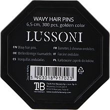 Шпильки хвилясті для волосся, 6.5 см, золотисті - Lussoni Wavy Hair Pins Golden — фото N2