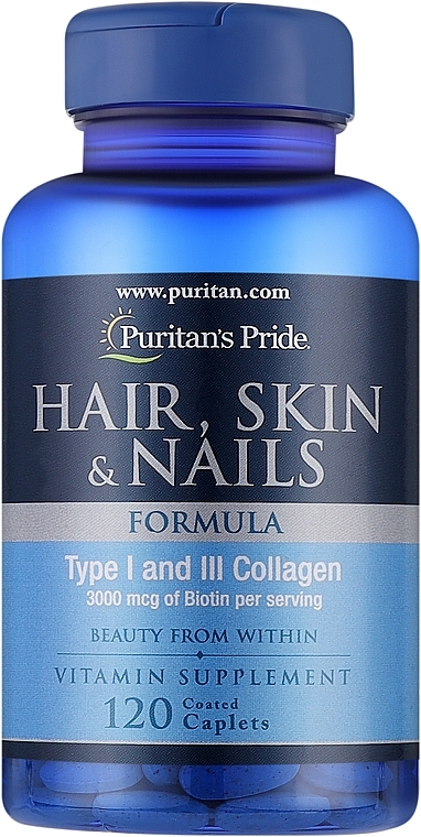 Витамины для кожи, ногтей и волос, капсулы - Puritans Pride Hair, Skin, Nails Formula — фото N3