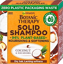 Твердий шампунь для сухого волосся "Coconut & Macadamia" - Garnier Botanic Therapy Solid Shampoo   — фото N1