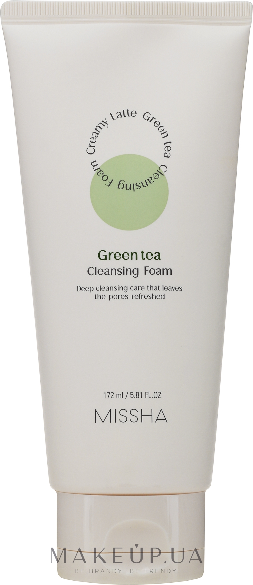 Очищающая пенка для лица с зеленым чаем - Missha Creamy Latte Cleansing Foam Green Tea — фото 172ml