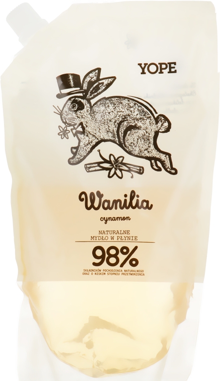 Рідке мило "Кориця і ваніль" - Yope Vanilla Natural Liquid Soap (дойпак)