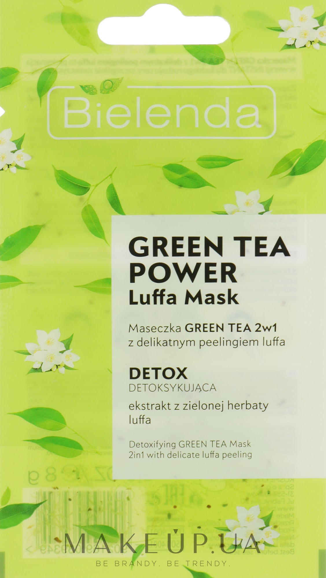 Детокс-маска с пилингом 2в1 - Bielenda Green Tea Power Luffa Mask 2in1 — фото 8g