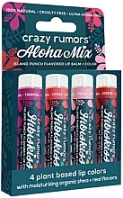 Парфумерія, косметика Набір бальзамів для губ - Crazy Rumors Aloha Tinted Lip Mix Pack (lip/balm/4x4.25g)