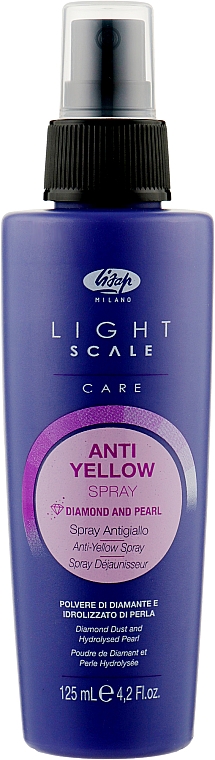 Термозащитный спрей против желтизны волос с фиолетовыми пигментами - Lisap Light Scale Anti Yellow Spray