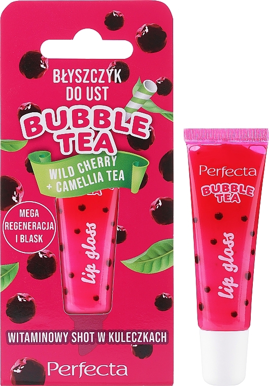 Блеск для губ - Perfecta Bubble Tea Wild Cherry + Camellia Tea Lip Gloss — фото N1