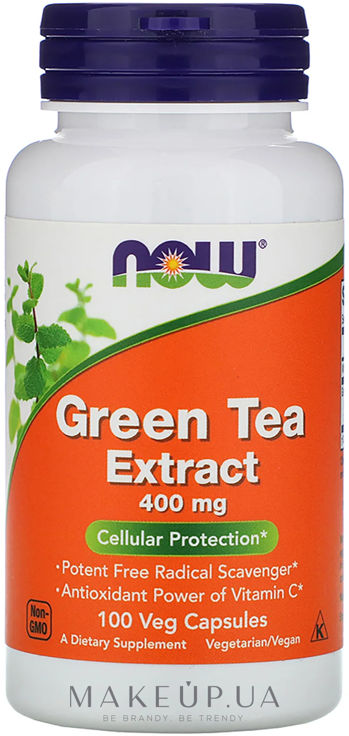 Экстракт зеленого чая, 400 мг - Now Foods — фото 100шт
