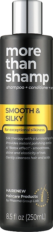 Шампунь для волосся "Ламінувальний ультрашовк" - Hairenew Smooth & Silky Shampoo — фото N1