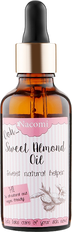 Масло сладкого миндаля с пипеткой - Nacomi Sweet Almond Oil — фото N1