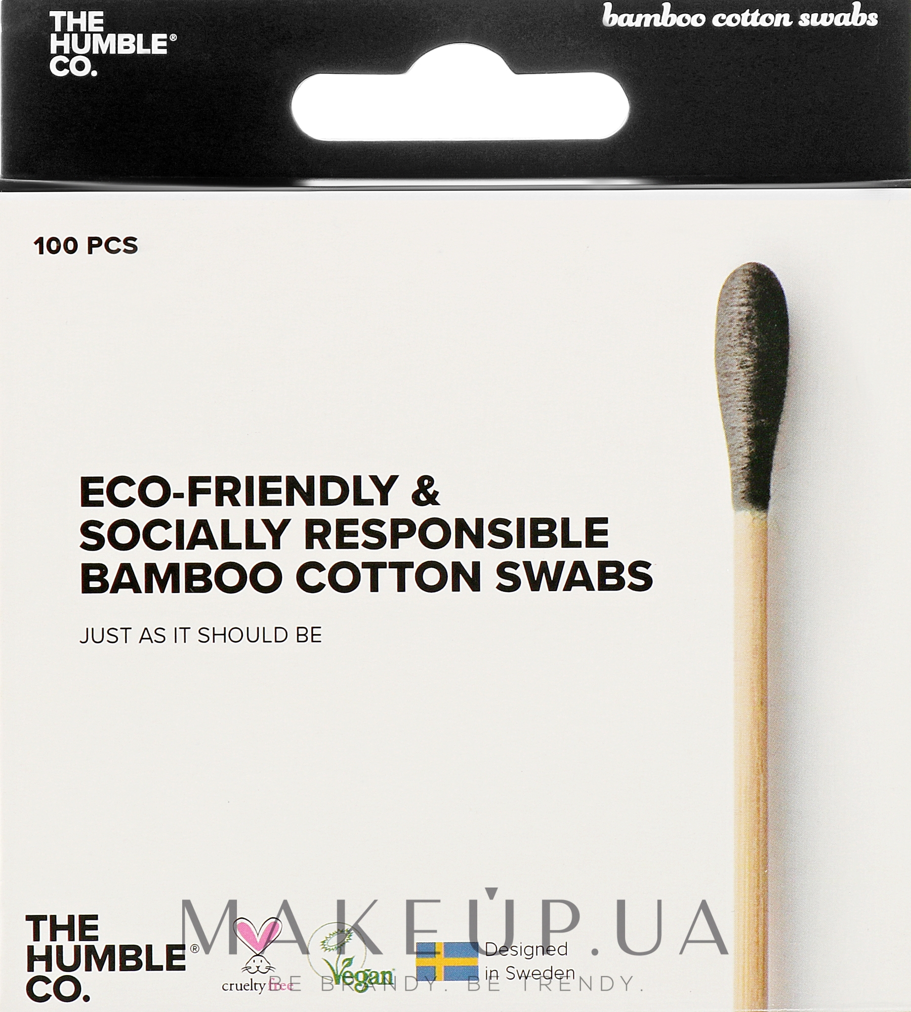 Бамбукові ватні палички - The Humble Co. Cotton Swabs Black — фото 100шт