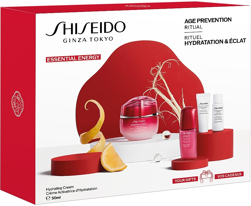 Набор - Shiseido Essential Energy Value Set (f/cr/50ml + foam/5ml + f/lot/7ml + conc/10ml) — фото N2