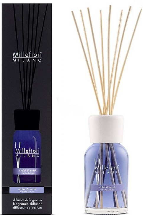 Аромадиффузор "Сирень и мускус" - Millefiori Milano Natural Violet & Musk Fragrance Diffuser — фото N1