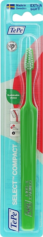 Зубна щітка Select Compact Extra Soft, дуже м'яка, салатова - TePe Toothbrush — фото N1