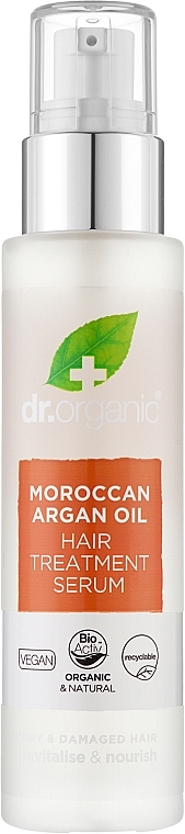 Сироватка для волосся з марокканською аргановою олією - Dr. Organic Bioactive Haircare Moroccan Argan Oil Hair Treatment Serum — фото N1